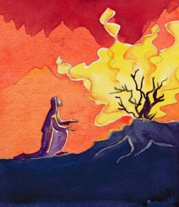 Moses and the burning bush