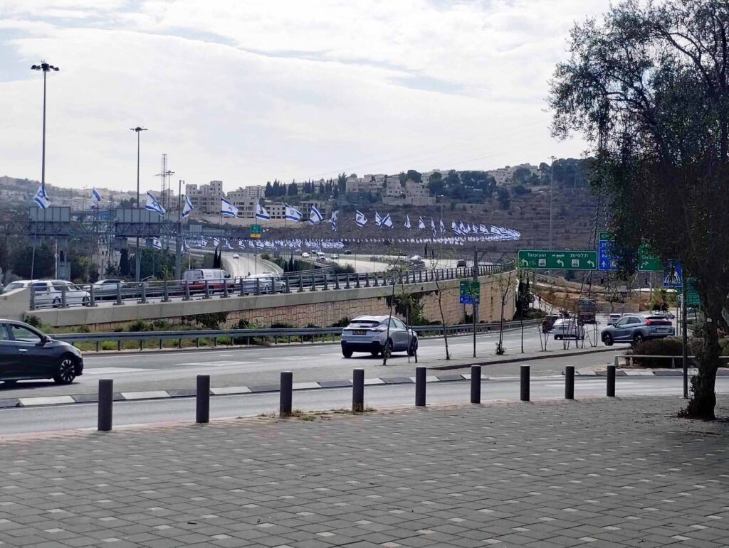 Israeli Flags line the streets